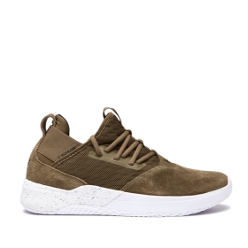 Mens Supra Low Top Shoes TITANIUM Olive/white | AU-83541